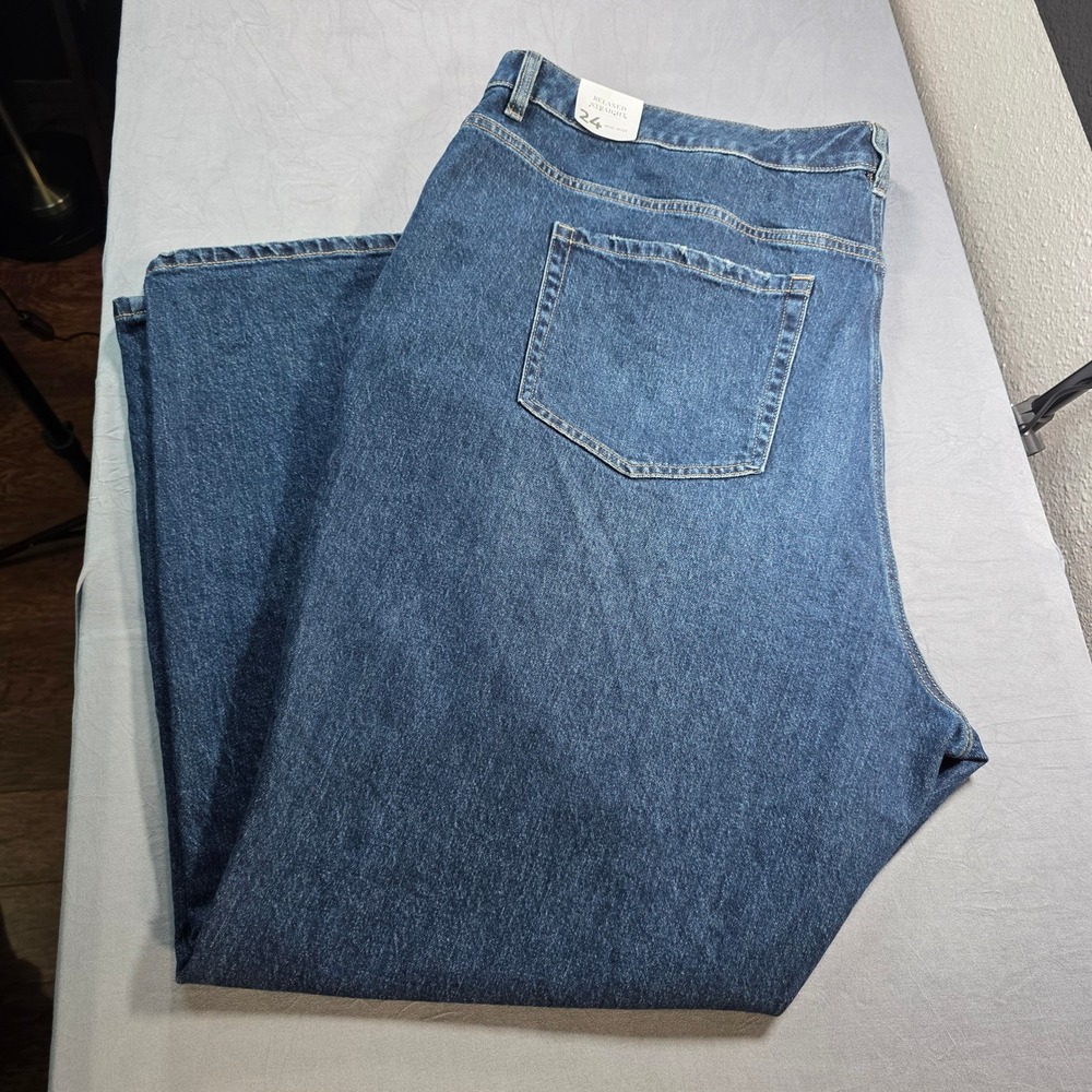 NWT‎ Lane Bryant Relaxed Straight Jeans 24 Medium Wash Mid Rise Denim